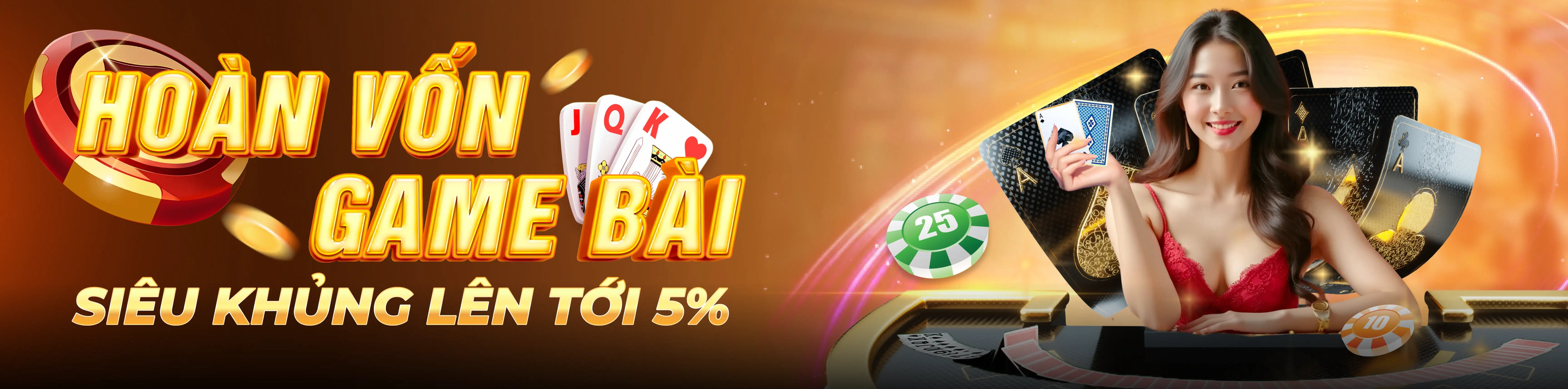 Banner promotion Hoàn vốn game bài